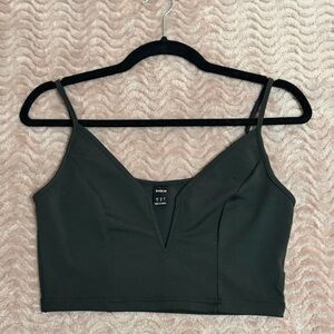 SHEIN Black V-Neck Crop Top